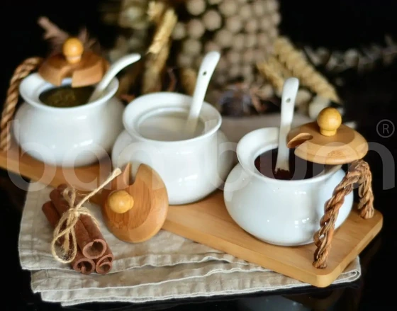 سرویس ادویه 10 پارچه بامبوم مدل داستی کد B2679